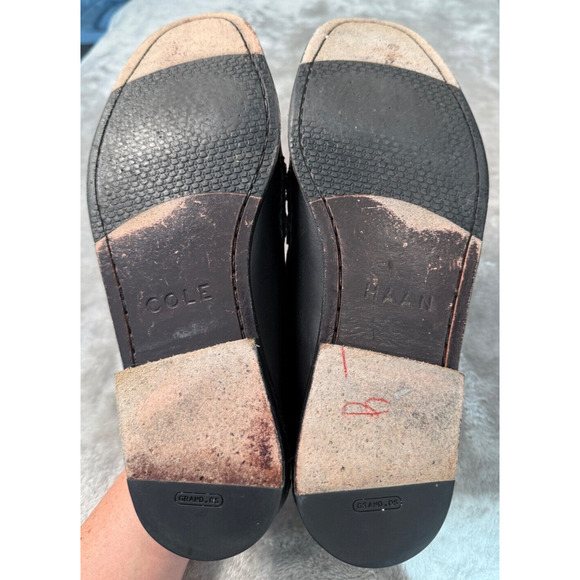 Cole Haan Pinch Hand Sewn Grand OS Black Leather Buckle Loafers Mens Size 10 - Picture 5 of 7